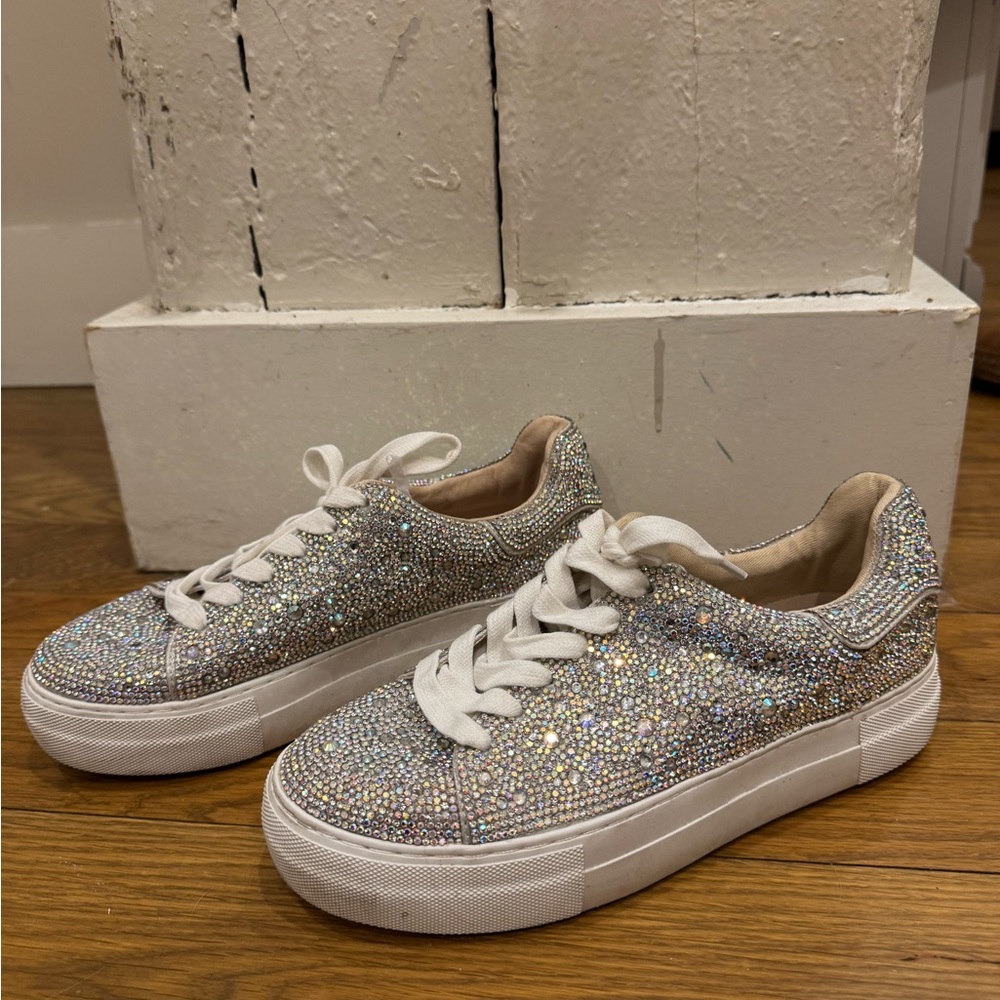 Sparkling White Women's Sneakers - Betsy Johnson